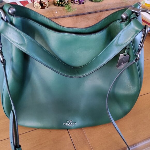 Coach Nomad Hobo/Crossbody 36997 in Antique Nickel/Racing Green - Picture 11 of 11